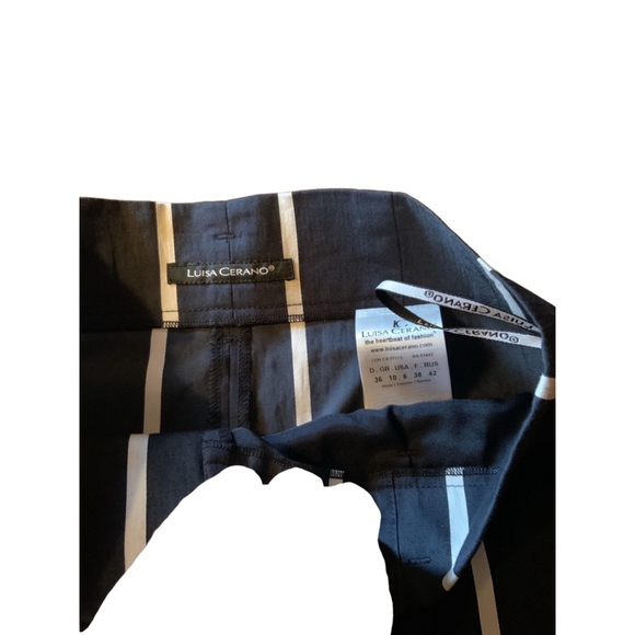 Luisa Cerano Cropped Pants Size 6 Black and White - Picture 6 of 10